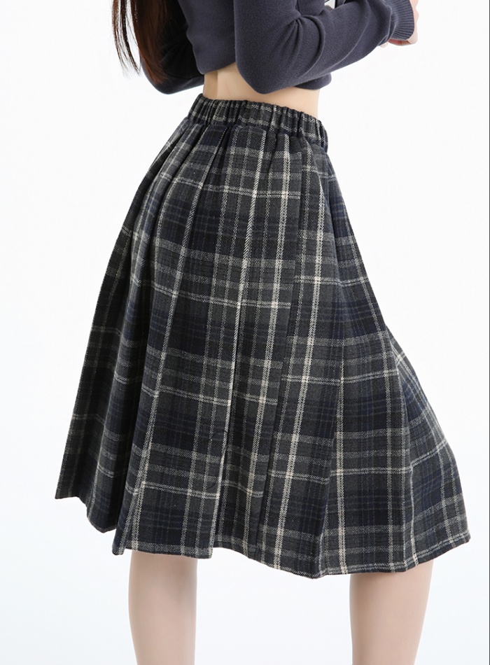 Pleated skirt autumn and winter long dress for women