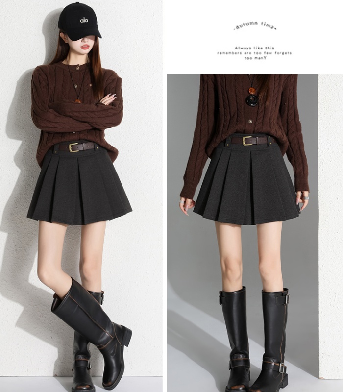Pleated short skirt high waist skirt for women