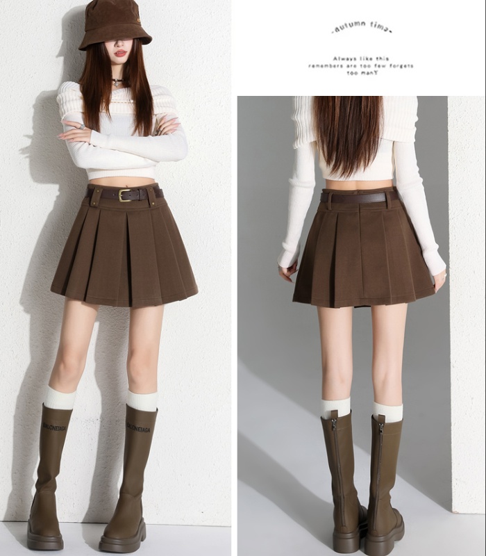 Pleated short skirt high waist skirt for women