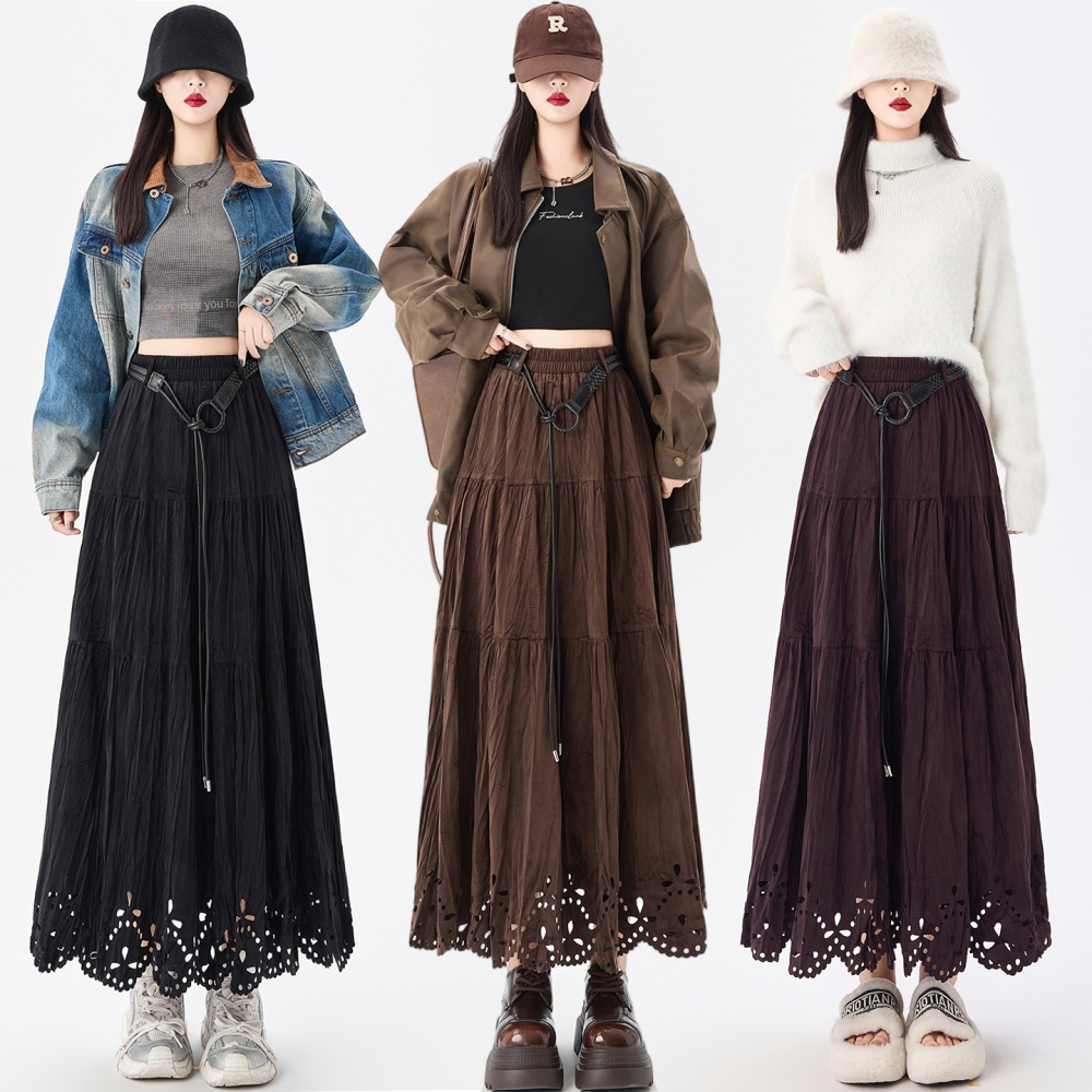 Autumn and winter long high waist skirt for women