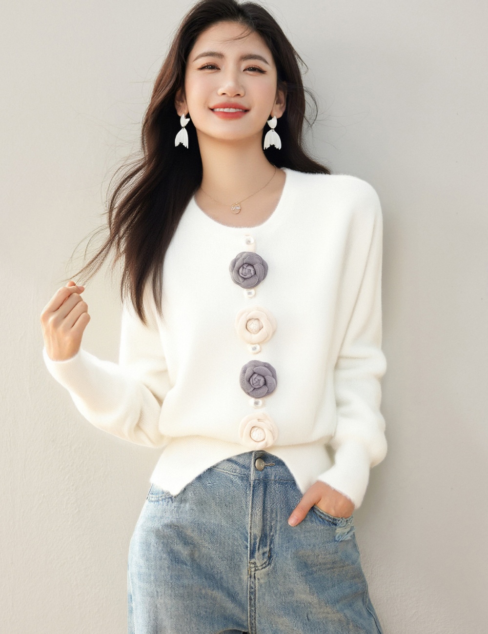 Show young tender sweater autumn and winter cardigan for women