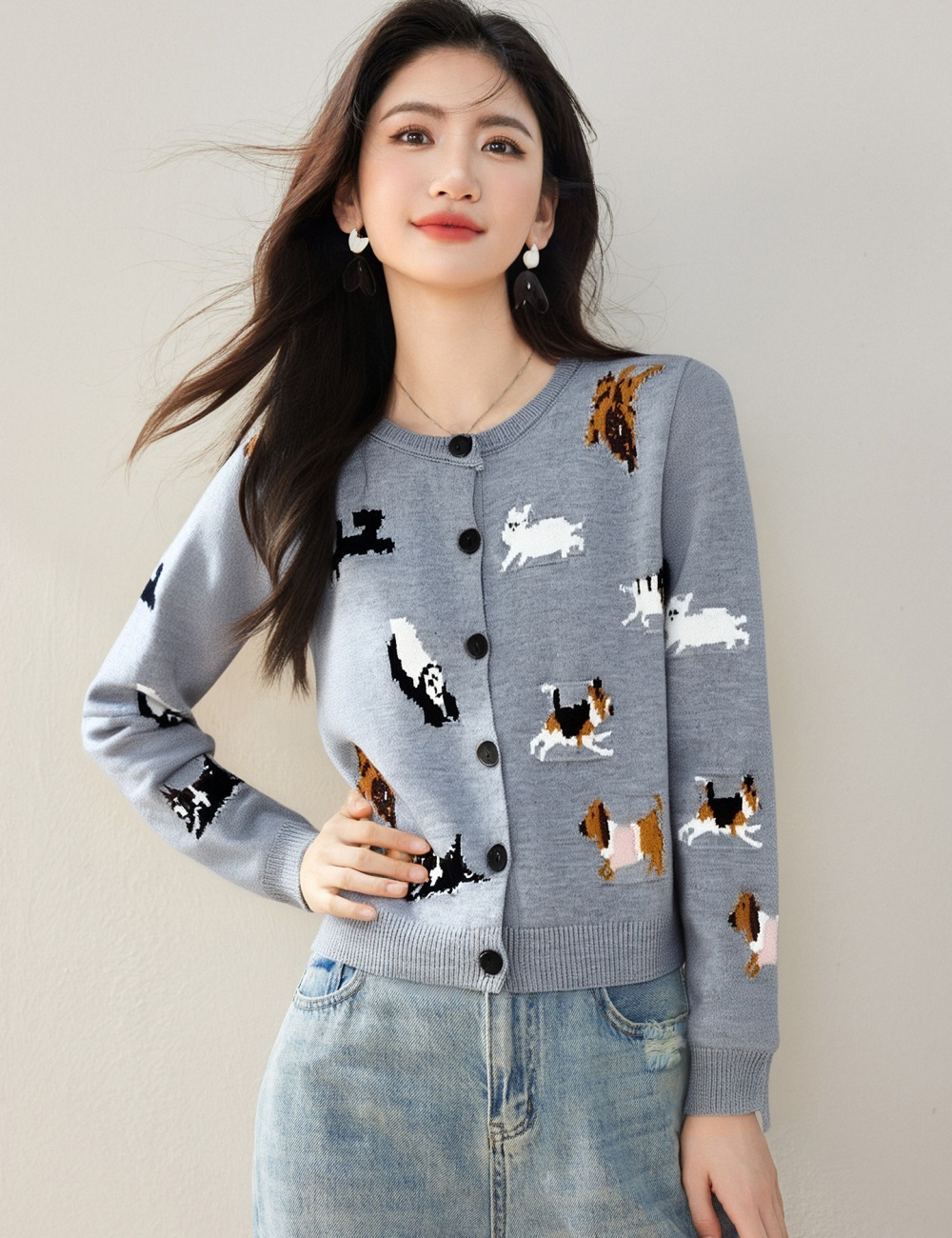 Korean style niche cardigan autumn slim sweater for women
