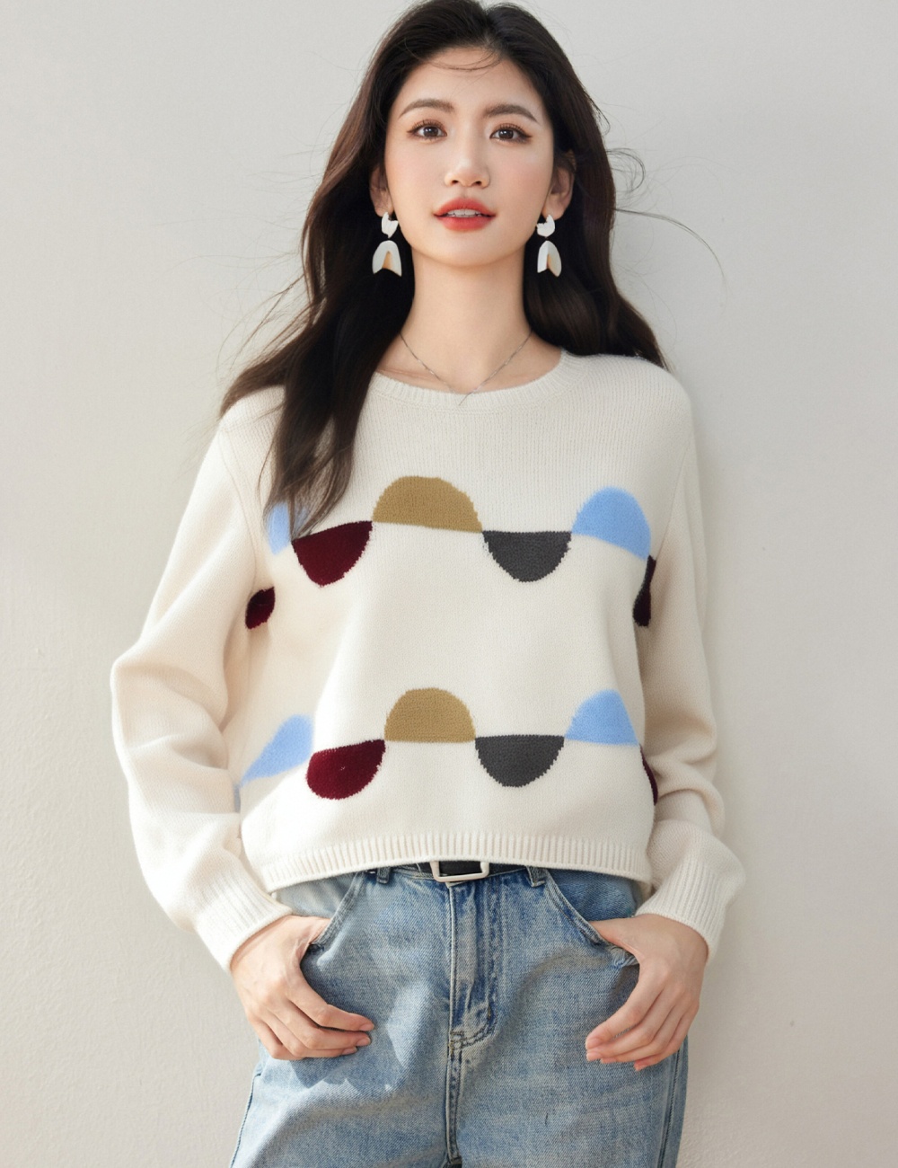 Autumn and winter lazy tops loose sweater for women