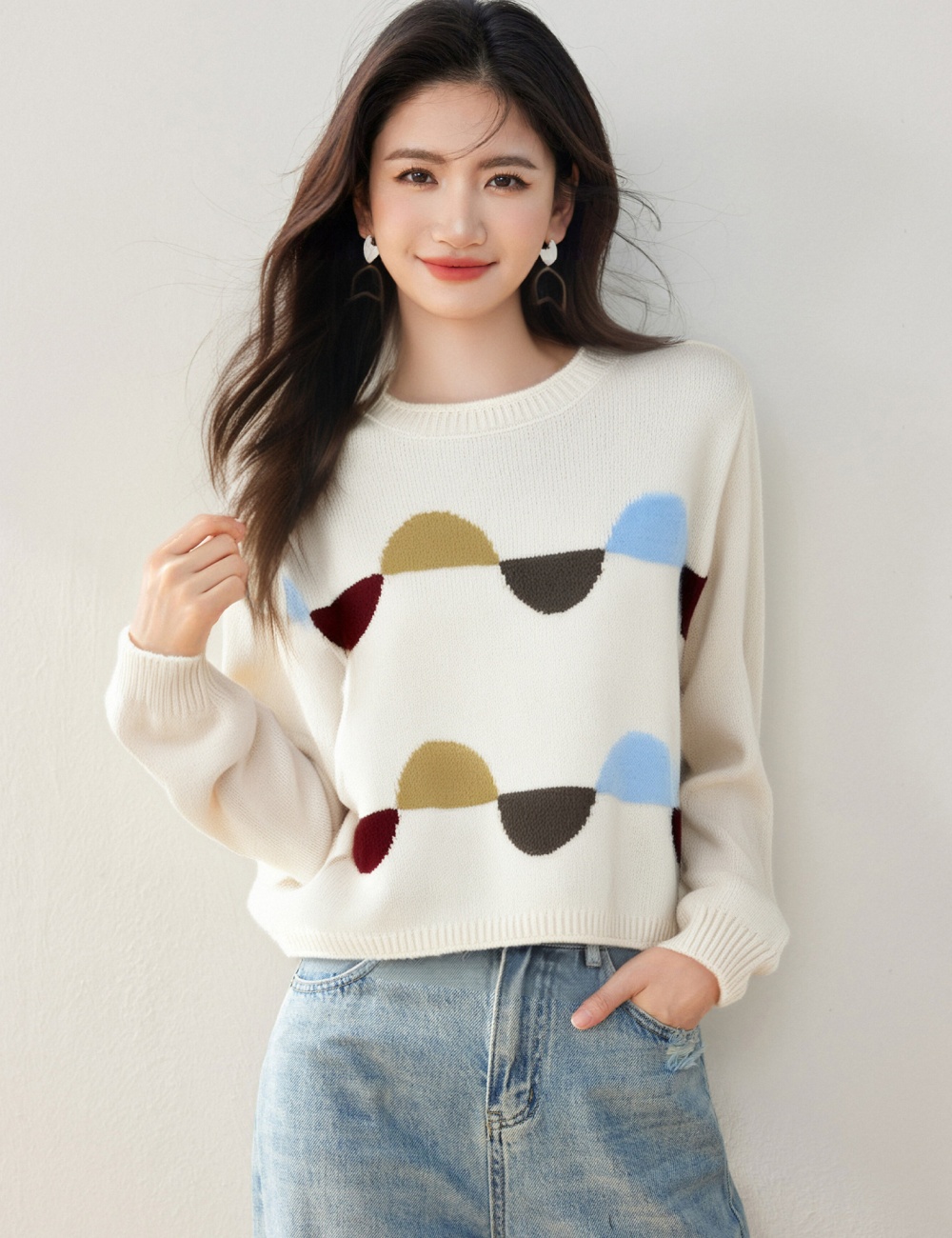 Autumn and winter lazy tops loose sweater for women