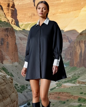 Fashion cozy Casual coat A-line commuting tops for women