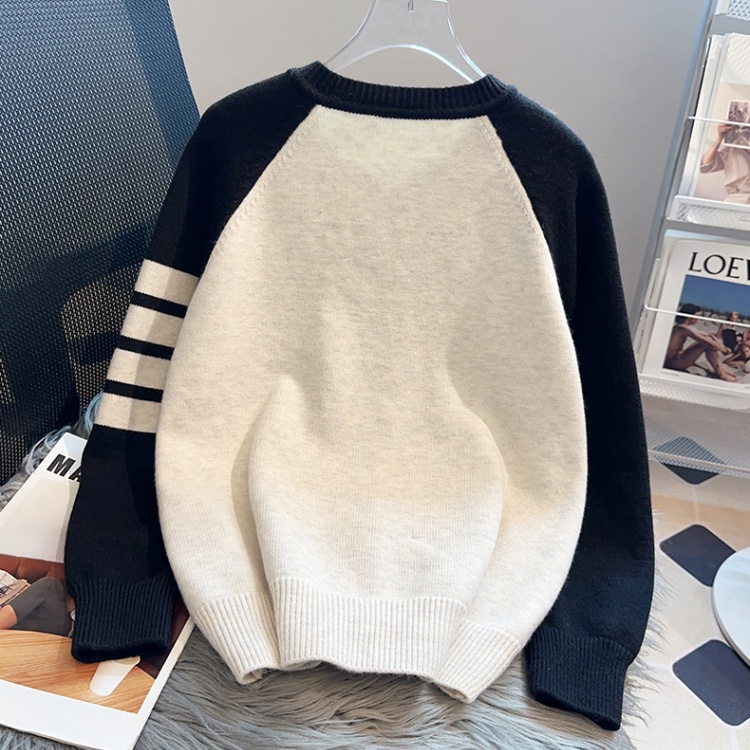 Lazy mixed colors tops autumn and winter knitted cardigan
