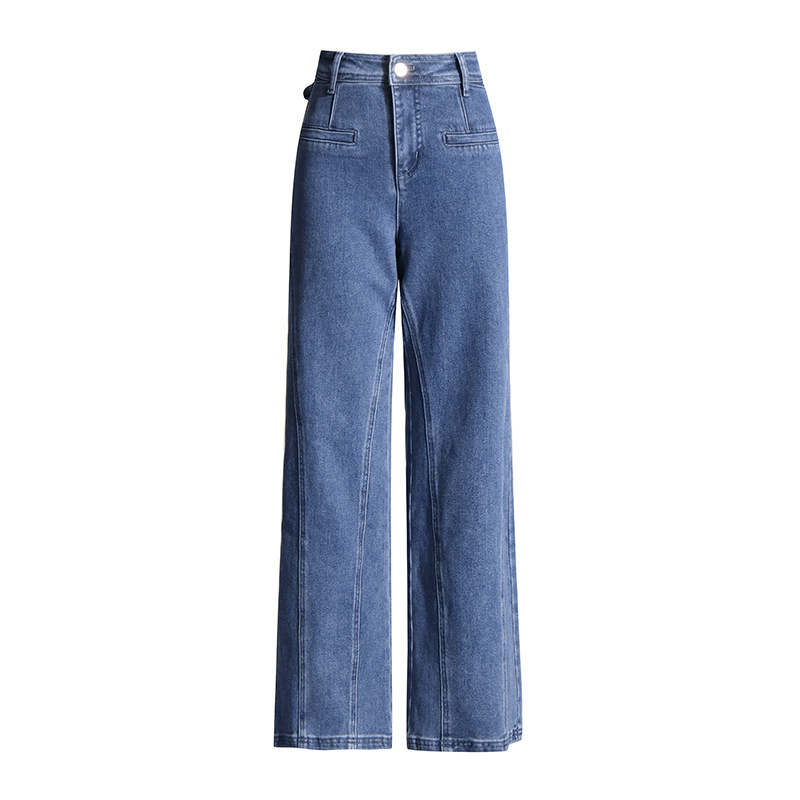 Autumn slim back bow fashion straight pants jeans for women