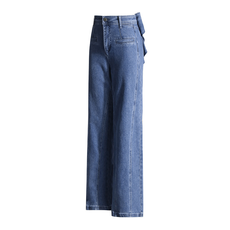 Autumn slim back bow fashion straight pants jeans for women
