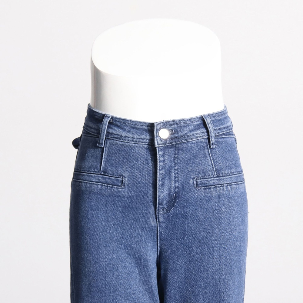 Autumn slim back bow fashion straight pants jeans for women