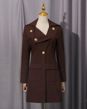 Lapel commuting coat slim windbreaker for women