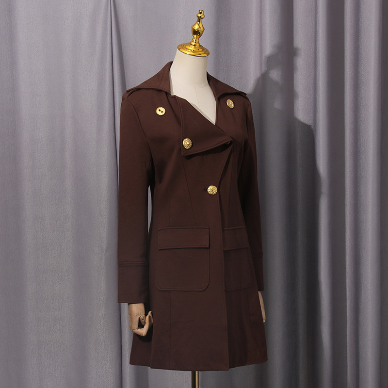 Lapel commuting coat slim windbreaker for women