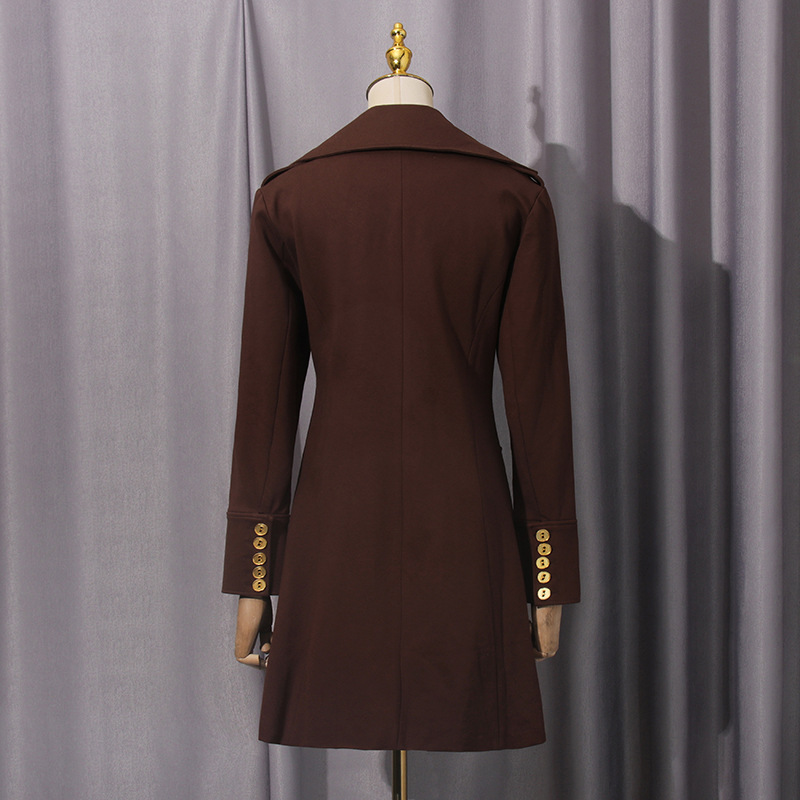 Lapel commuting coat slim windbreaker for women