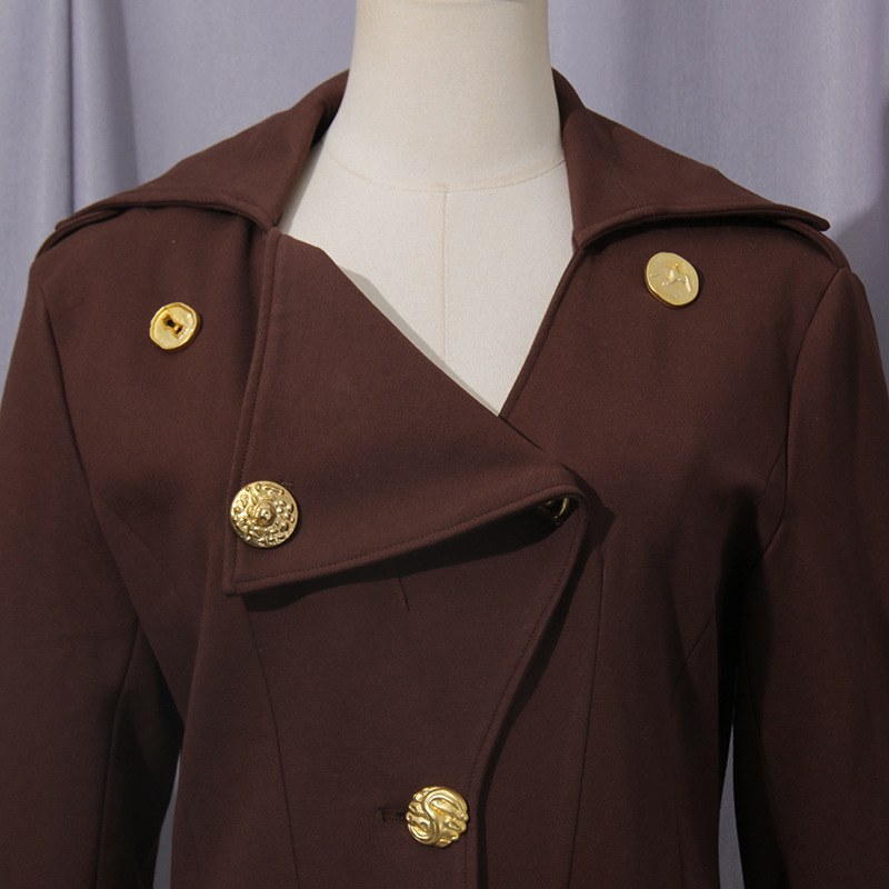 Lapel commuting coat slim windbreaker for women