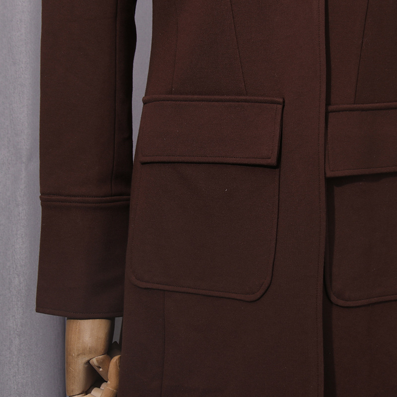Lapel commuting coat slim windbreaker for women