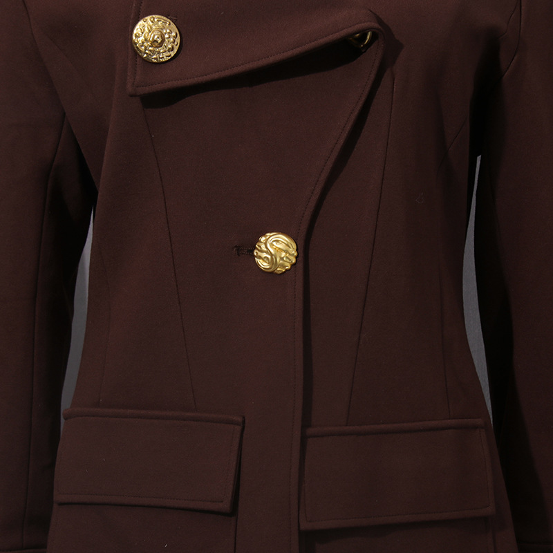 Lapel commuting coat slim windbreaker for women