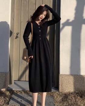 Winter dress black sweater dress for women