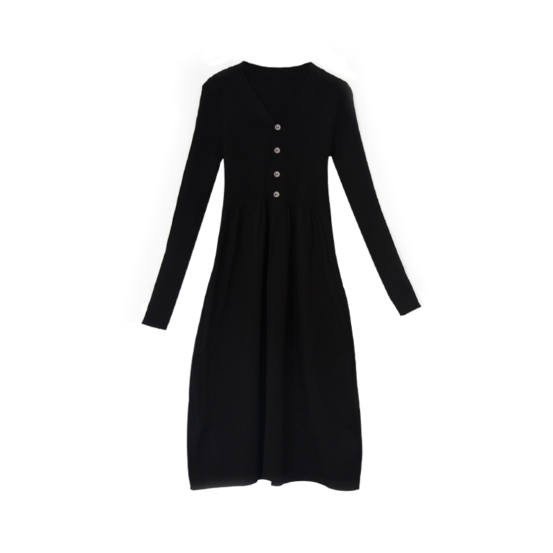 Winter dress black sweater dress for women