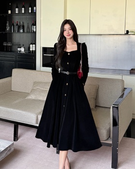 Light luxury autumn dress corduroy long dress