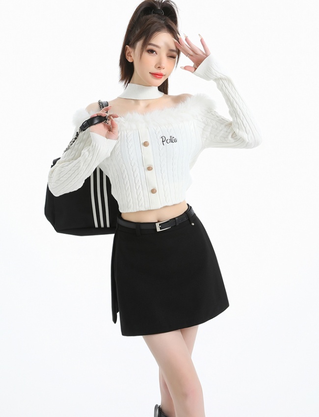 A-line autumn and winter culottes high waist skirt for women