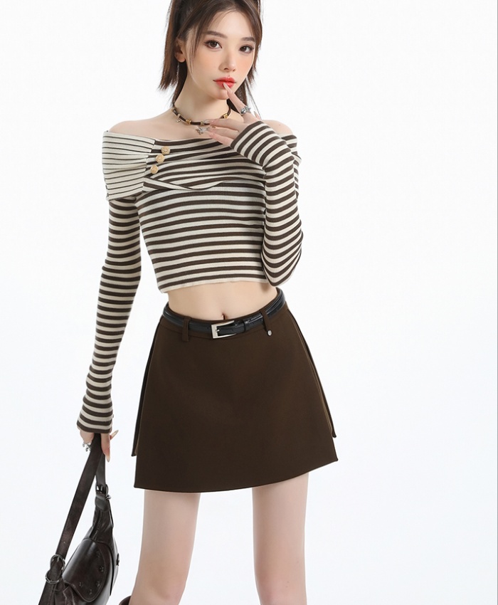 A-line autumn and winter culottes high waist skirt for women