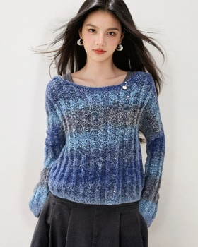Short long sleeve loose sweater V-neck fashion tops