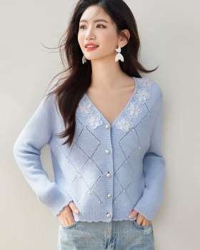 Long sleeve round neck sweater temperament tops