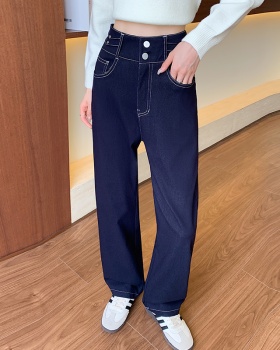 Slim knitted denim loose stretch pants for women