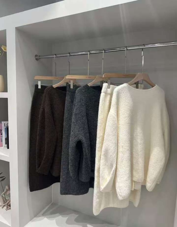 Long sleeve skirt sweater for women