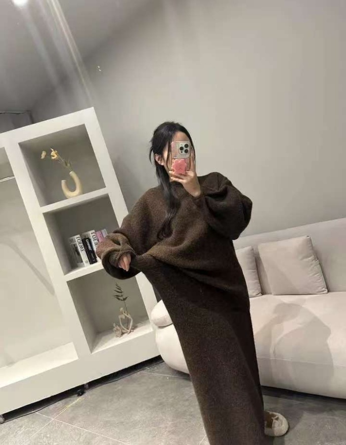 Long sleeve skirt sweater for women