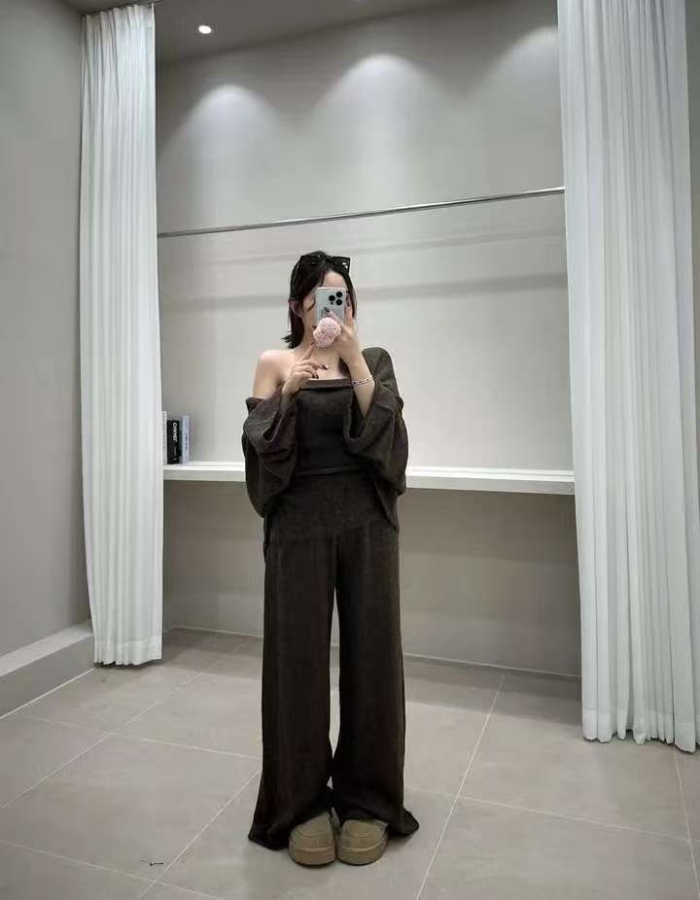 Inside the ride cardigan loose casual pants 3pcs set for women