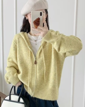 Loose hooded shirts slim Korean style cardigan