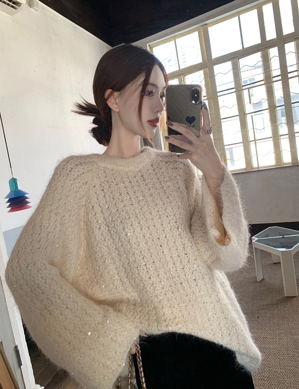 Wear bow spring pullover temperament unique sweater