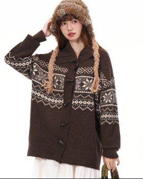 Knitted flowers tops short coat for women
