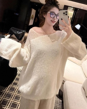 Hollow long tops autumn and winter sweater for women
