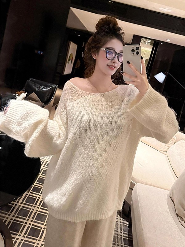 Hollow long tops autumn and winter sweater for women