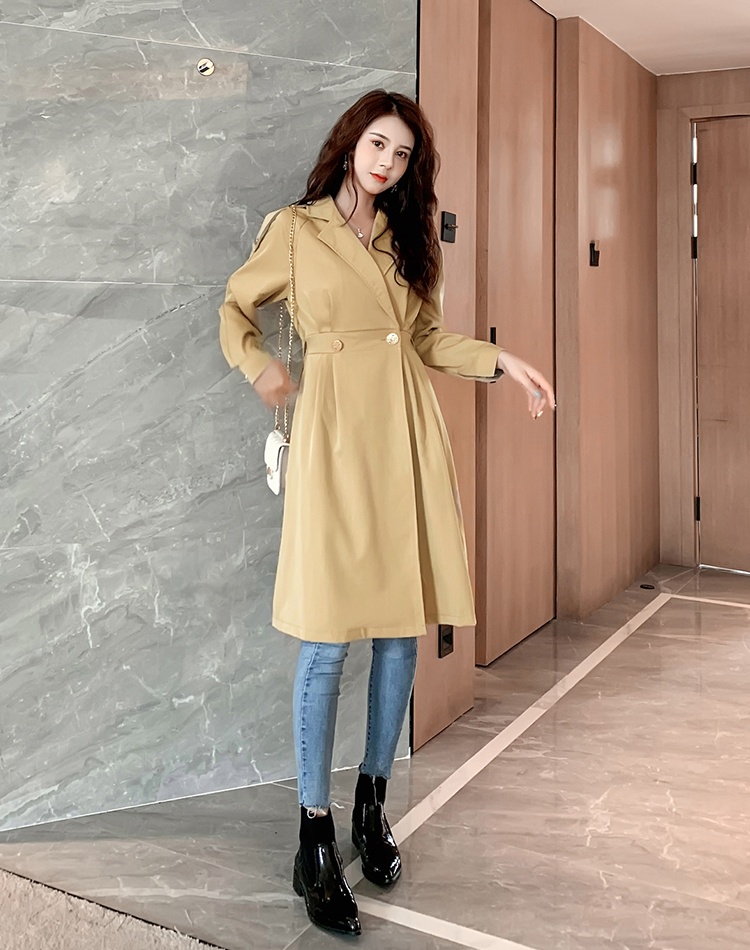 All-match Korean style windbreaker long coat for women