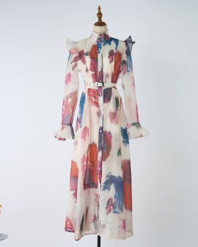 Pinched waist unique tender France style dress