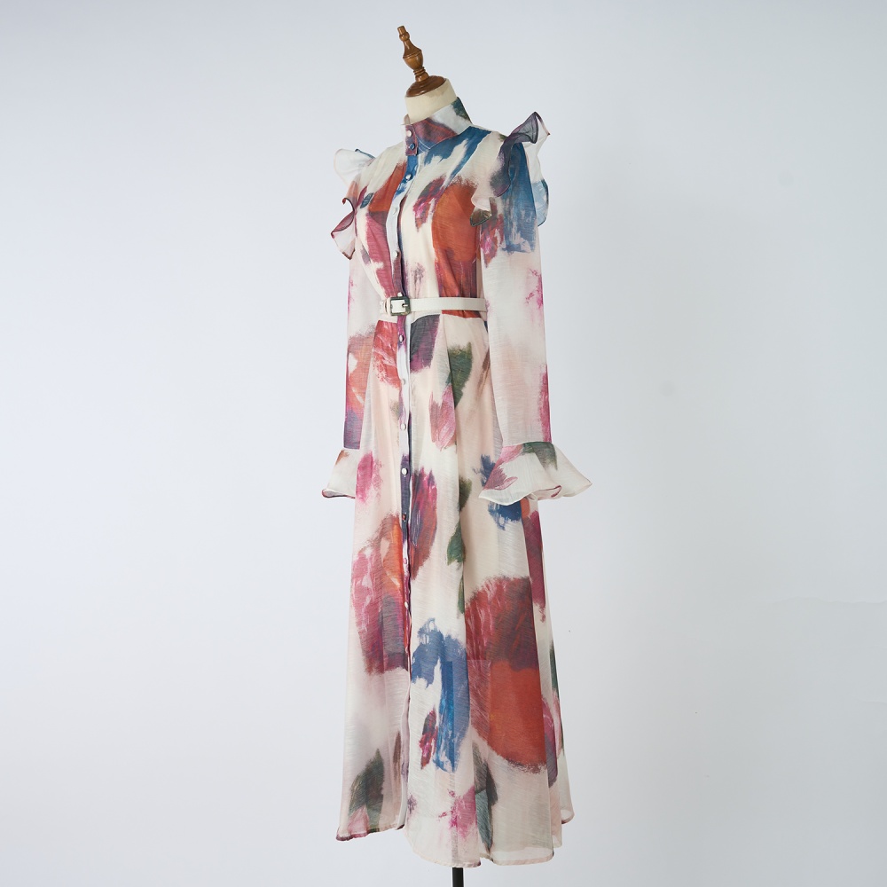 Pinched waist unique tender France style dress