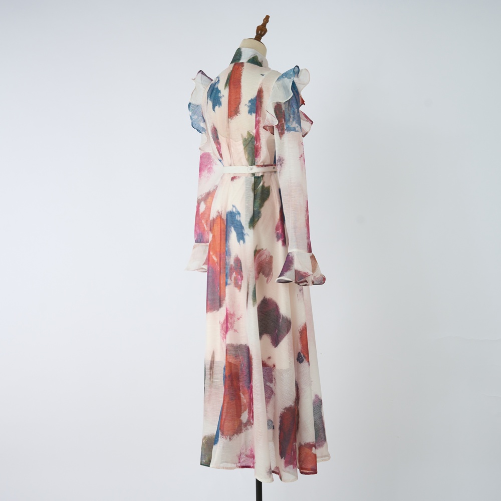 Pinched waist unique tender France style dress
