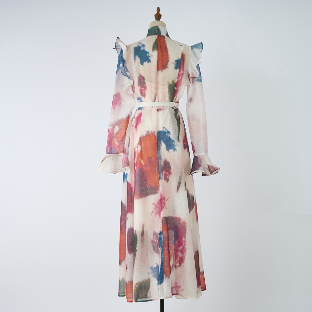 Pinched waist unique tender France style dress