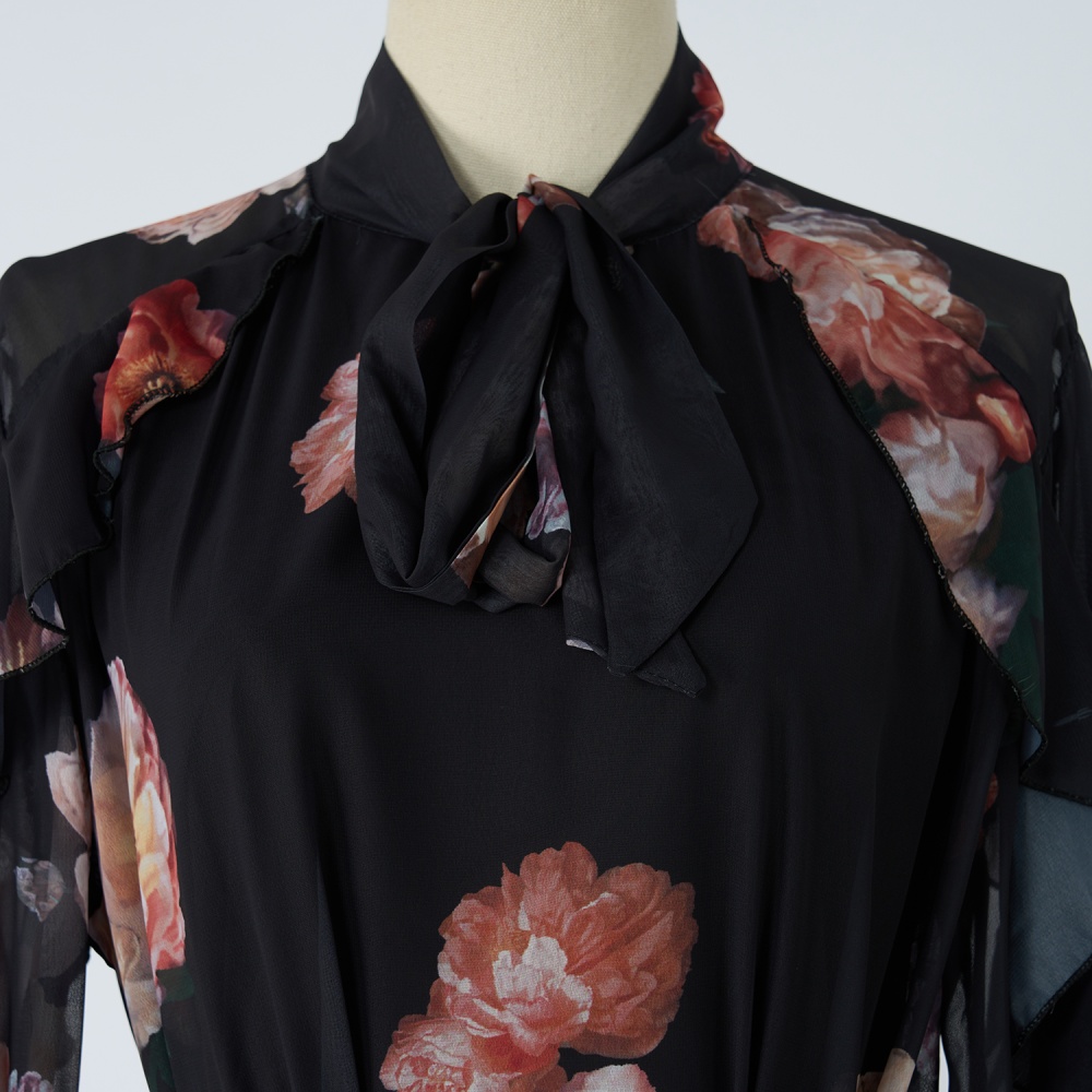 Casual printing skirt autumn and winter shirt a set