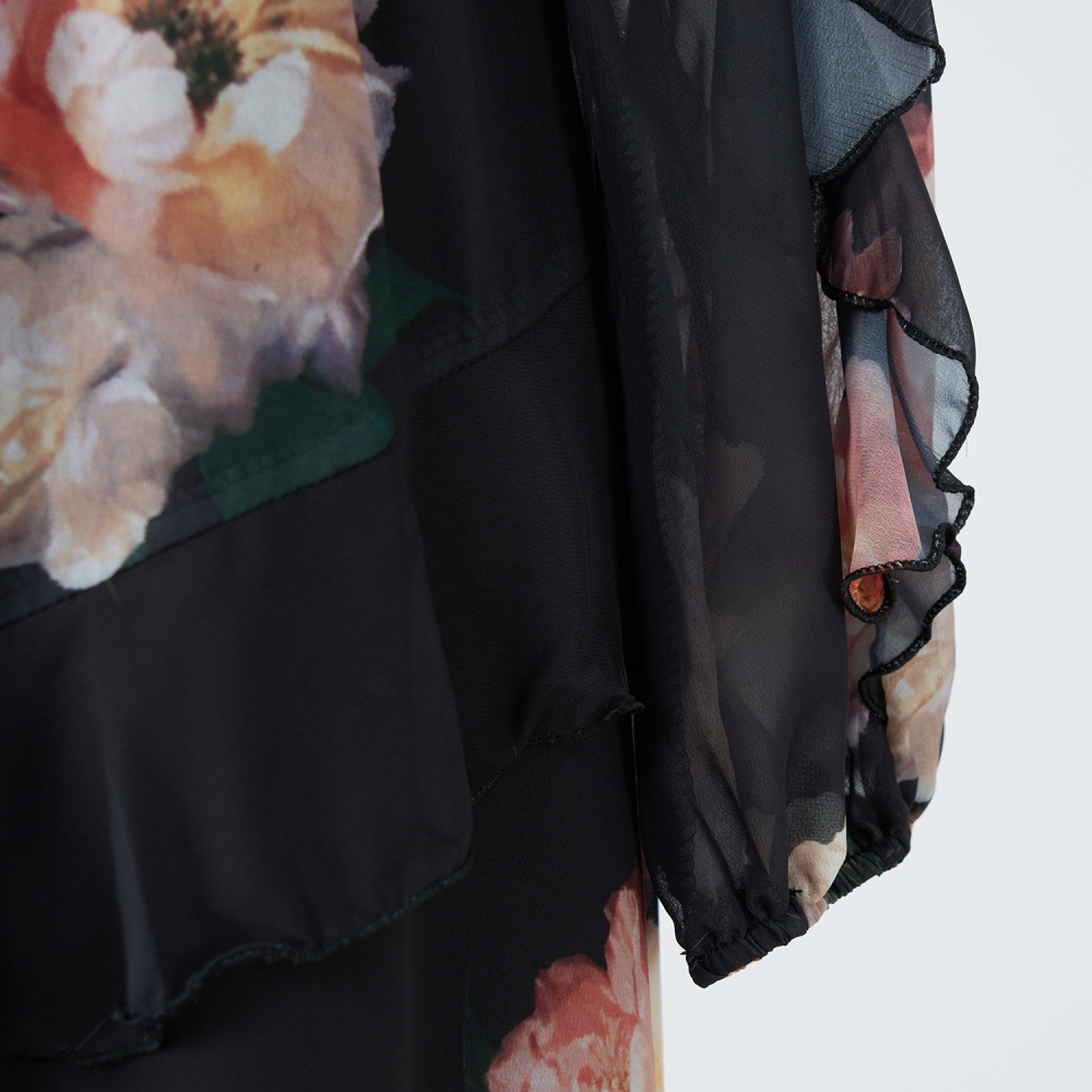 Casual printing skirt autumn and winter shirt a set