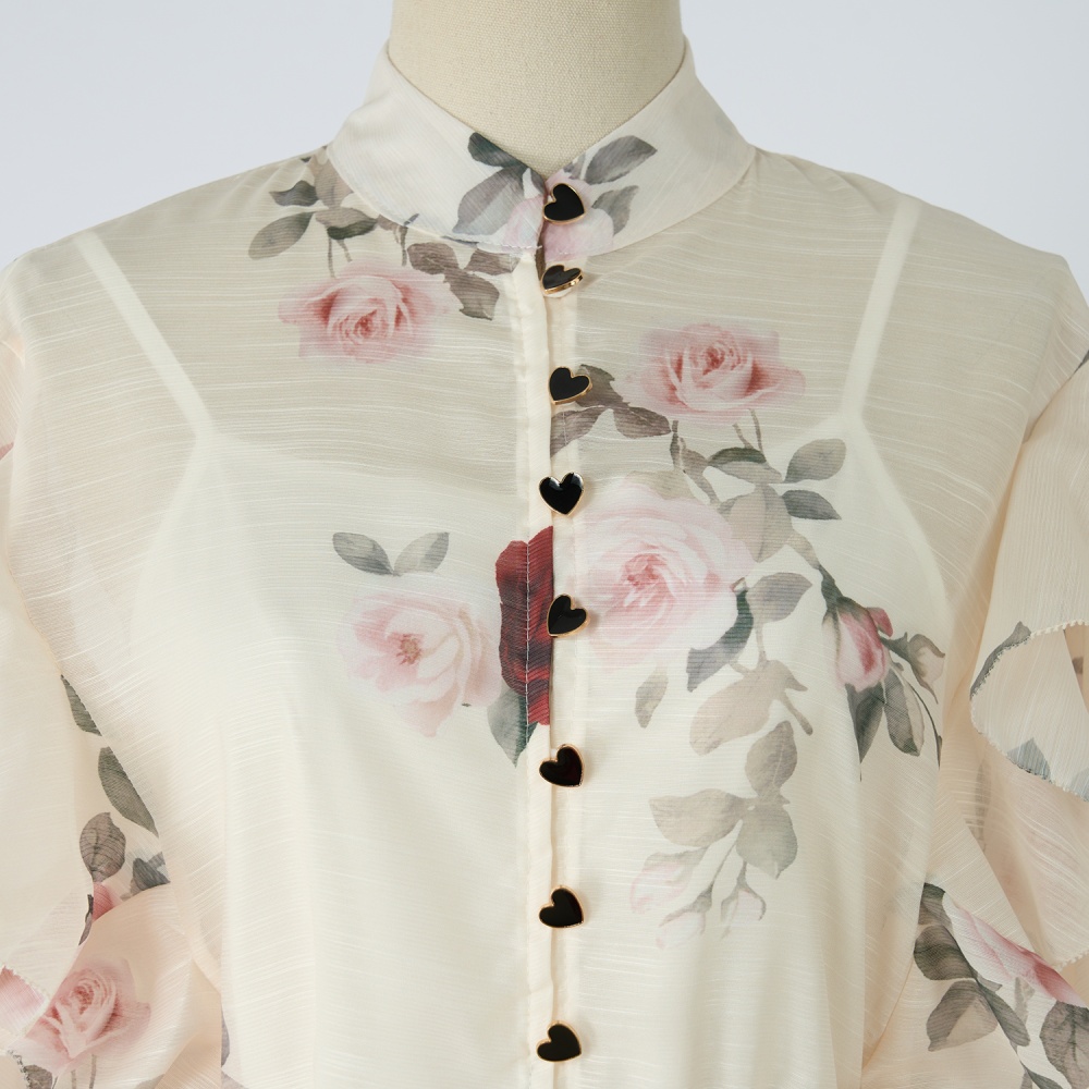Flowers elastic waist belt pattern tops 3pcs set