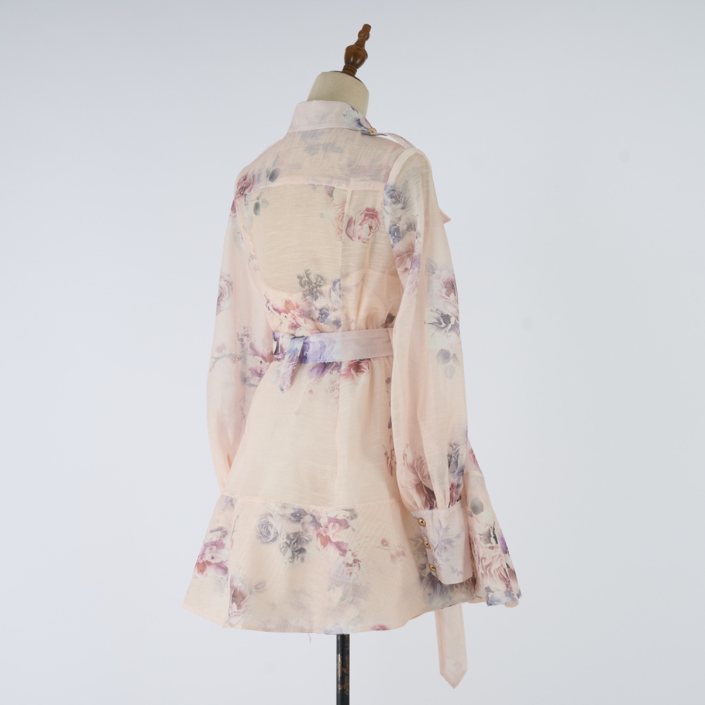 Lady printing dress autumn shirt