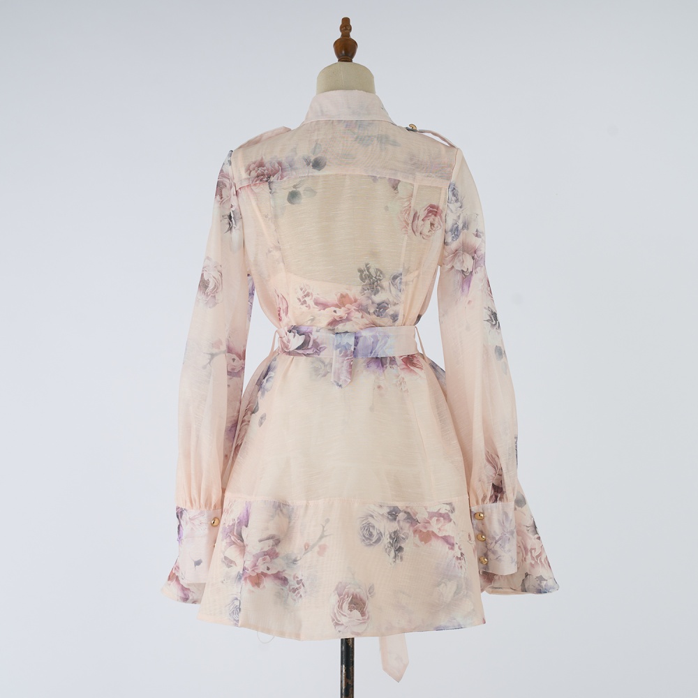 Lady printing dress autumn shirt