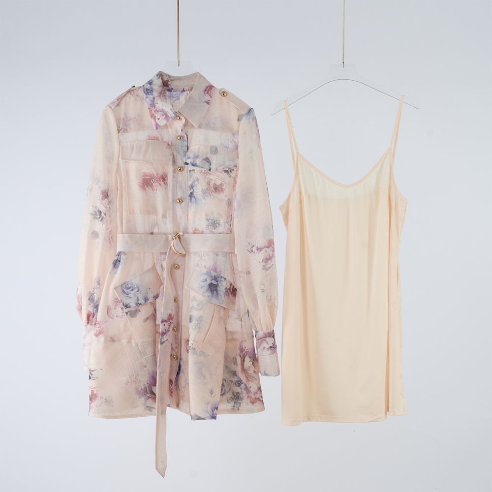 Lady printing dress autumn shirt