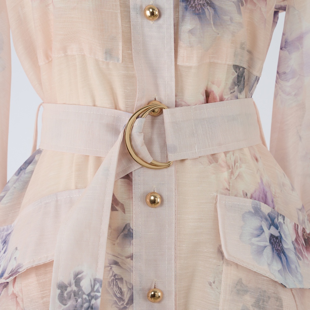 Lady printing dress autumn shirt