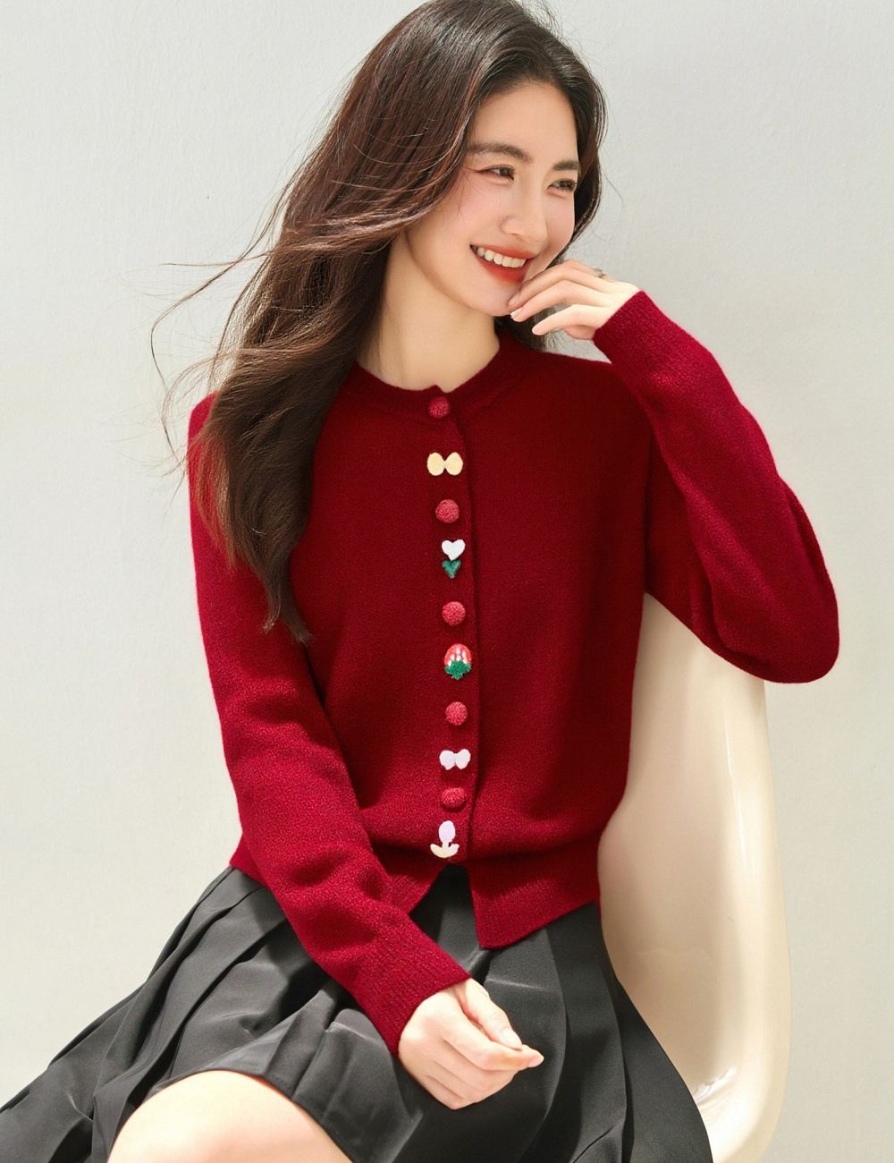 Slim knitted cardigan colors sweater for women