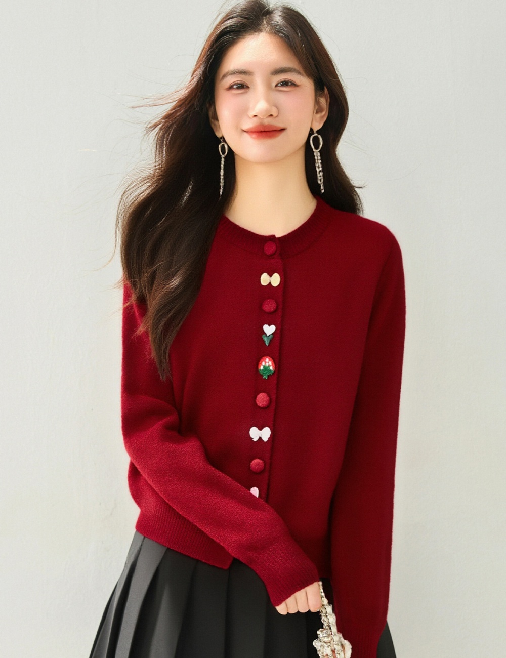 Slim knitted cardigan colors sweater for women