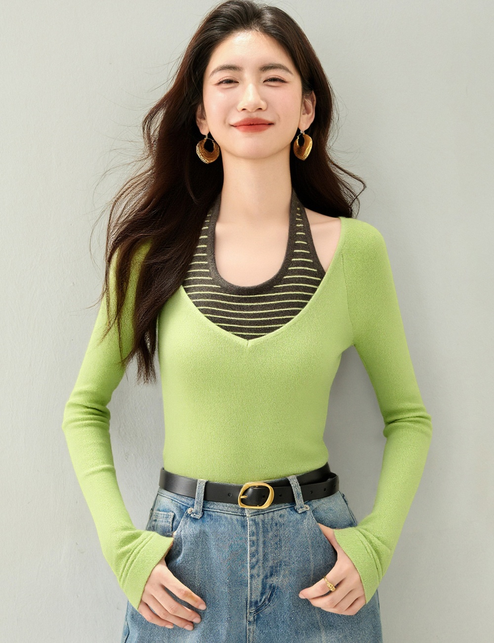 Slim halter vest Korean style all-match tops 2pcs set